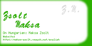 zsolt maksa business card